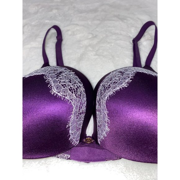 Victoria Secret Purple Lace Push-Up Bra Very Sexy Size 34C - Picture 3 of 5